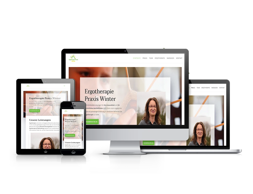 Webdesign Darstellung der Ergopraxis Winter Webseite