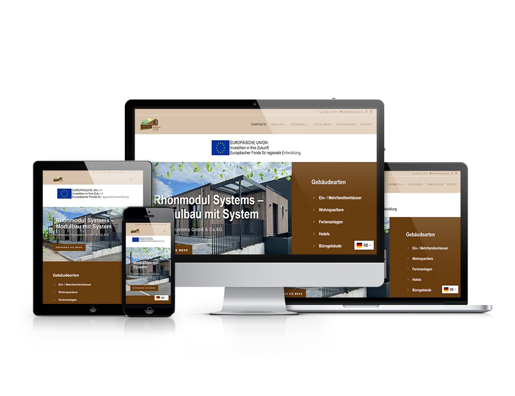 Webdesign Darstellung der Rhönmodul Webseite